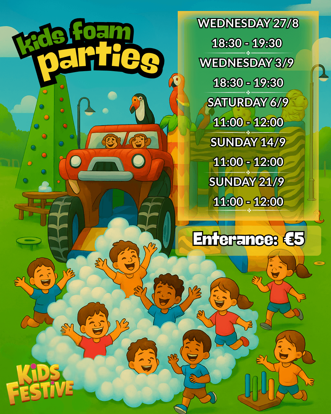Kids Foam Parties — Multiple Dates